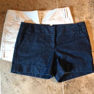 2 pairs of Express shorts..one khaki one denim